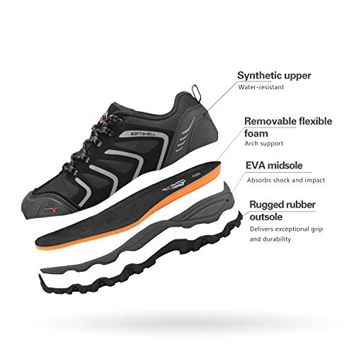 NORTIV 8 Zapatos de Senderismo Hombres Zapatillas Trekking Impermeables Botas Montaña Ligeros al Aire Libre 160448-LOW Negro Oscuro Gris 42 EU/9 US