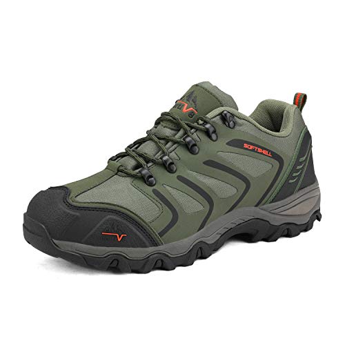 NORTIV 8 Zapatos de Senderismo Hombres Zapatillas Trekking Impermeables Botas Montaña Ligeros al Aire Libre 160448-LOW Verde Negro Naranja 42.5 EU/9.5 US