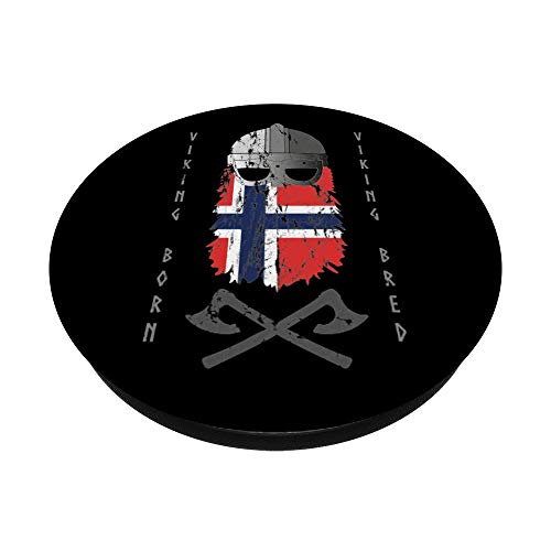 Noruega Viking Born Viking Bred casco y hachas PopSockets PopGrip Intercambiable