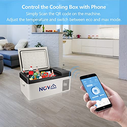 Novhome Refrigerador y congelador de coche de 20 litros, compresor de 12 V, mini refrigerador, portátil, para viajes al aire libre, camping y uso en el hogar