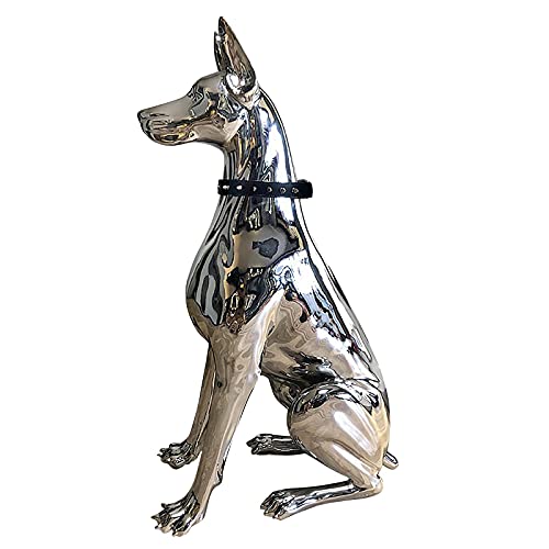 NRRN Escultura Doberman perro, estatua animal escultura ornamento estatua decoración de jardín perro Buda arte esculturas para exteriores