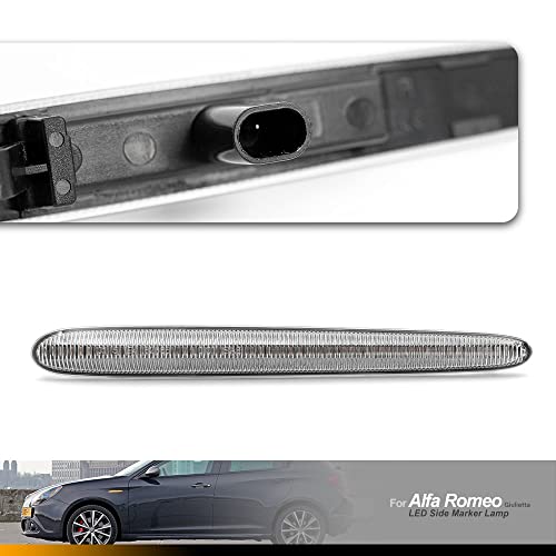 NSLUMO Indicador lateral dinámico/secuencial LED luz de señal de giro ámbar Lente transparente compatible con Alfa Romeo Giulietta Hatchback Type 940 Turismo QV Sport 2010-2020