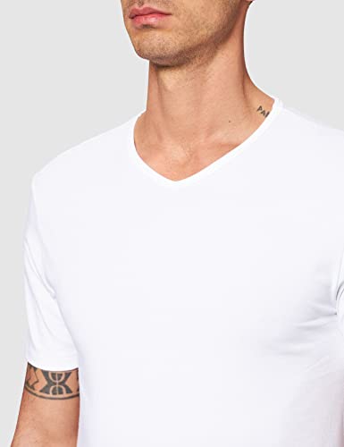 Nur Der - Camiseta interior con cuello de pico para hombre, talla 46, color blanco