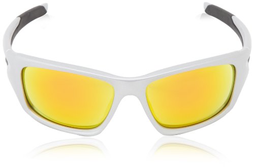 Oakley - Gafas de sol Rectangulares Valve, Silver/Fire Iridium Polarized (S3)