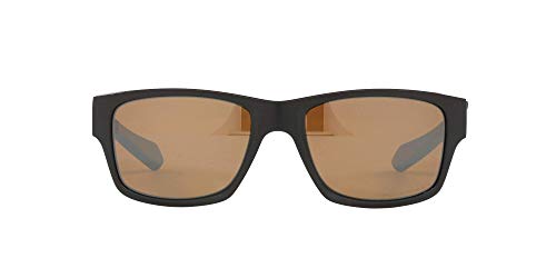 Oakley Men's OO9135 Jupiter Squared Rectangular Sunglasses, Black/Tungsten Iridium Polarized, 56mm