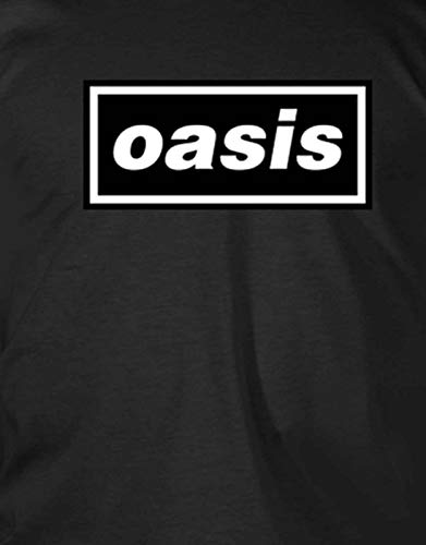 Oasis T Shirt Classic Decca Band Logo Nuevo Oficial Hombre Negro M