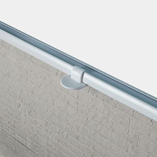 OBdeco Rolloworld - Estor plisado para ventanas y puertas (montaje sin taladros, efecto arrugado, 55 x 130 cm), color gris claro