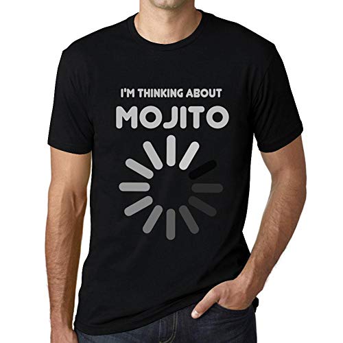 One in the City Hombre Camiseta Gráfico T-Shirt I'm Thinking About Mojito Negro Profundo
