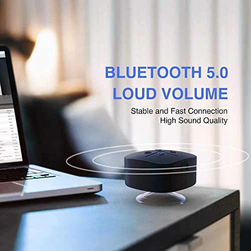 Onforu Altavoz Bluetooth Ducha, IP65 Impemeable Altavoz Ducha con Ventosa, Mini Portátil Ducha con Sonido Estéreo, Bluetooth 5.0 y 10 Horas de Reproducción, Altavoz para Piscina Playa Baño, Azul