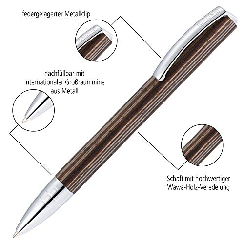 Online Vision Nature 36917 - Bolígrafo de punta redonda (incluye estuche), color marrón y plateado