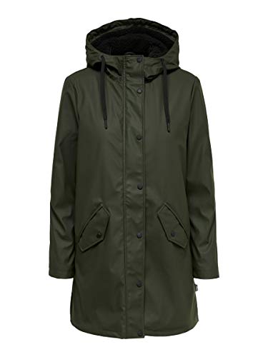 Only ONLSALLY Raincoat CC OTW Abrigo, Verde (Rosin), S para Mujer