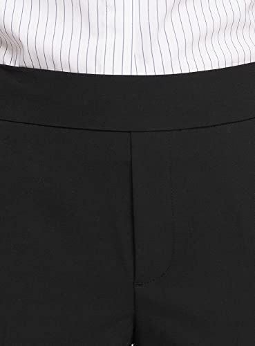 oodji Ultra Mujer Pantalones Ajustados con Cintura Elástica, Negro, 36