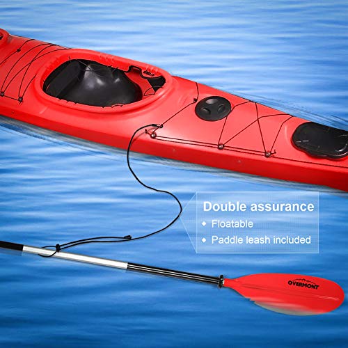 Overmont Remos Aluminio de Doble Convertibles en uno 3 Angulos Ajustables Ligero Anti-sumergido Longitud Total 222cm para Sup Kayak Piragua Canoa Barco