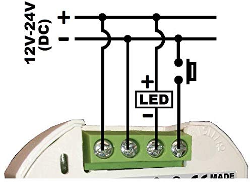 P12-24. Regulador de luminosidad a pulsadores para tiras de LED a 12-24VDC. 96W/12VDC y 192W/24VDC.