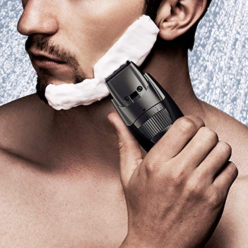 Panasonic ER-GB44-H503 - Recortador WET&DRY de barba para hombre con peine-guía, selector de ajuste rápido, recargable, acero inoxidable, batería larga duración, lavable, 20 ajustes, color plata