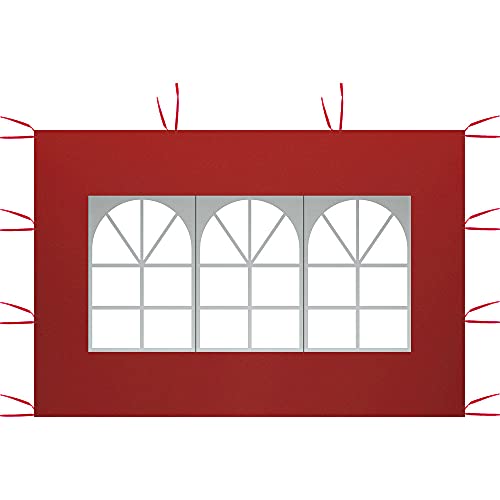 Paneles laterales para tienda de campaña, 3 x 2 m, carpa impermeable plegable, antilluvia, resistente a los rayos UV, para fiestas, camping, playa (sólo incluye un lado) (rojo) y tener ventana)