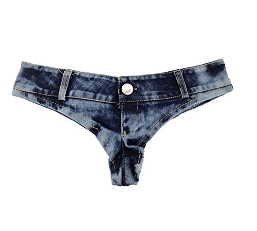 Pantalones Cortos Sexy Mujer Mini Shorts Jeans de Cintura Baja Playa Verano, Azul Tamaño S Ref SJ6-7