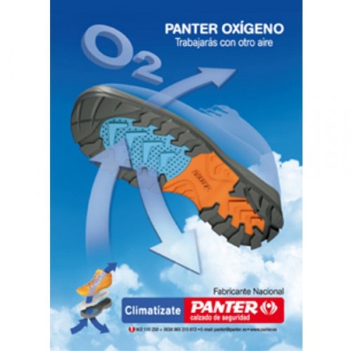 Panter M127659 - Zapato Seguridad cauro oxigeno Piel Natural Talla 43