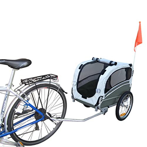 PAPILIOSHOP Remolque carrito para bicicleta de paseo para perros (Gris S)