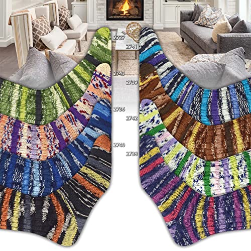 Paquete de 8 ovillos de lana para calcetines de 100 g Online Supersocke Living Color de 4 hebras, lana #323 para tejer o ganchillo.