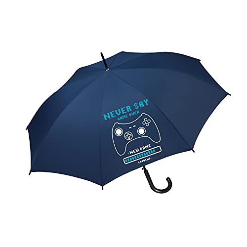 Paraguas juvenil automático estampado Videojuego Loading tamaño cadete color azul marino