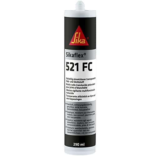 Part 181932 Sikaflex-521 FC Adhesivo sellador, Cartucho de 290 ml, Transparente