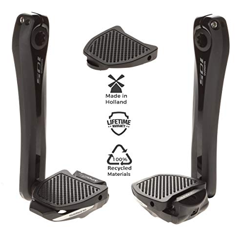 PEDAL PLATE Accesorio Adaptador Pedal Flat plástico Shimano SPD Compatible, Adultos Unisex, Negro, Talla única