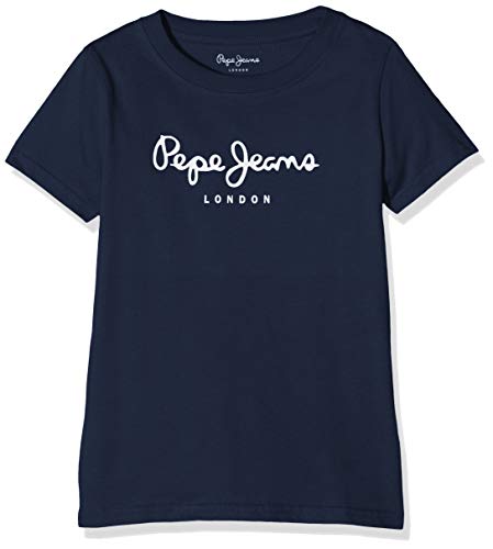 Pepe Jeans Art PB501228 Camiseta, Azul (Navy 595), 12 años para Niños