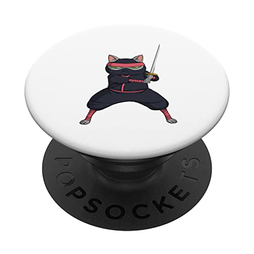 Personalidades de gato Ninja Cat PopSockets PopGrip Intercambiable