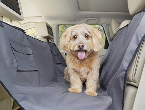 PetSafe Happy Ride - Funda de Asiento para Hamaca de Perros para Coches, Cubreasientos Tipo Hamaca, Compatible con Coches, Camiones, Minivans y SUV, Impermeable, Lavable a Máquina - Gris