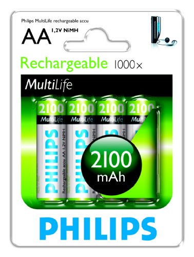 Philips R6B4A210/10 - Pack de 4 Pilas recargables (NiMh, AA)