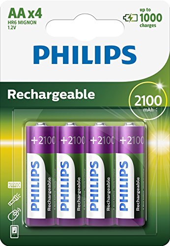 Philips R6B4A210/10 - Pack de 4 Pilas recargables (NiMh, AA)