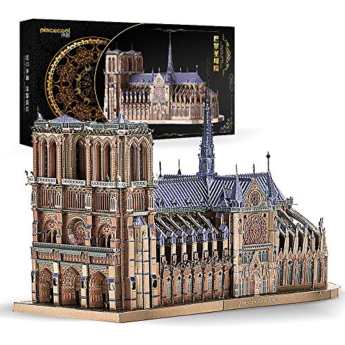 Piececool Puzzle 3D para adultos, 3D, de metal, puzle 3D, para adultos, diseño de mujer catedral París, kit de construcción de maqueta para adultos