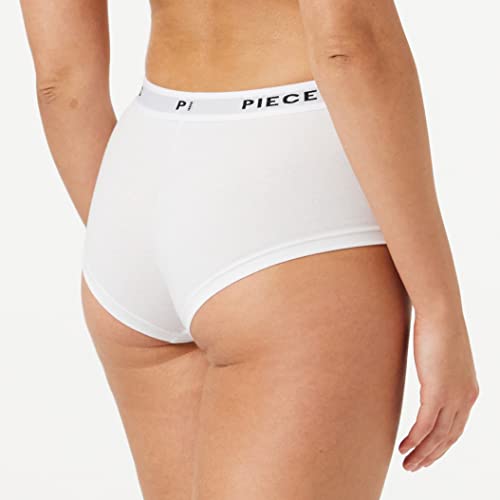 PIECES Pclogo Lady Boxers/Solid Noos Braguita, Blanco (Bright White Bright White), 40 (Talla del Fabricante: Medium) para Mujer