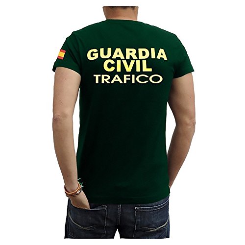 Piel Cabrera Camiseta Guardia Civil Trafico (XL, Verde)