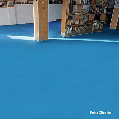 Pintura para Suelos Exterior e Interior Floor Azul 5Kg · Pintura para Suelos Garaje, Hormigon, Asfalto o Baldosa · Producto NATURAL 100% en base Agua, SIN OLOR a Disolventes Químicos