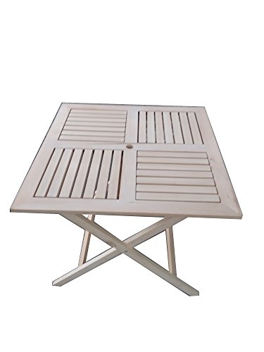 P&J Mesa plegable portátil de madera, mesa plegable (70X70 CM, Natural)