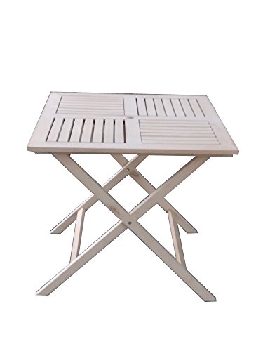 P&J Mesa plegable portátil de madera, mesa plegable (70X70 CM, Natural)