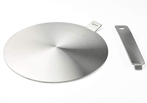 Placa de anillo de difusor de calor de placa de inducción, placa de adaptador de inducción con mango separable (24 cm)