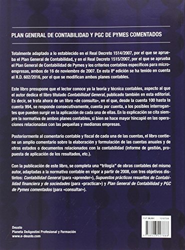 Plan General de Contabilidad y PGC de PYMES comentados: 8ª Edición actualizada (Deusto)