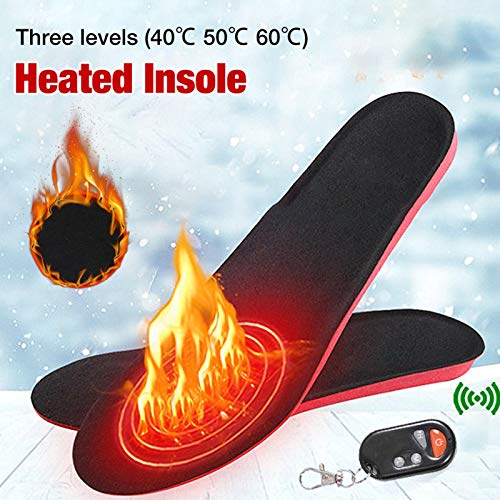 Plantillas térmicas USB, almohadilla para zapatos con calefacción recargable con suelas térmicas de control remoto, plantillas térmicas eléctricas, calentadores de pies invierno para hombres mujeres