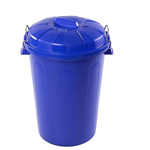 Plastiforte Cubo de Basura con Tapa 100 litros basurero Azul Asas de presión