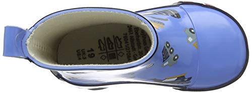 Playshoes Bota de Agua Excavadora, Botas de Goma de Caucho Natural Unisex niños, Azul (Bleu 17), 26 EU