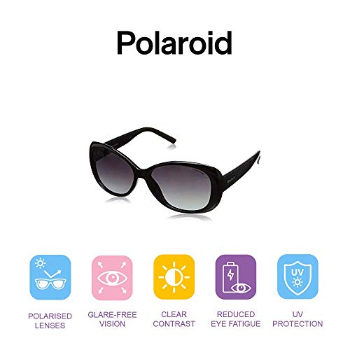 Polaroid PLD 4014/S WJ D28 Gafas de Sol, Negro (Shiny Black/Grey SF Pz), 57 para Mujer