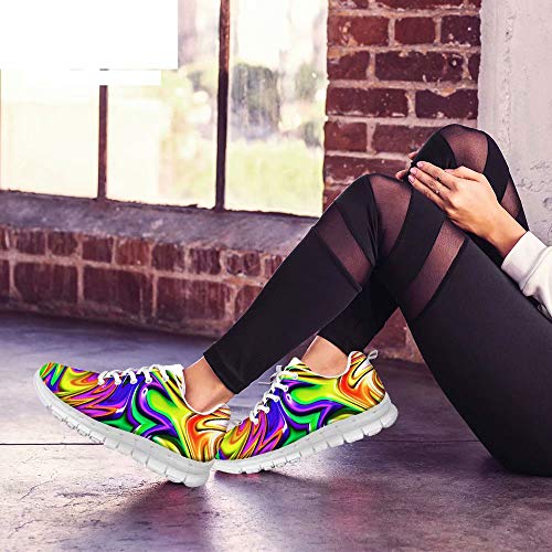 POLERO Sneaker Zapatillas de Deporte Hojas Coloridas para Dama Mujer con Cordones 36 Talla Europea