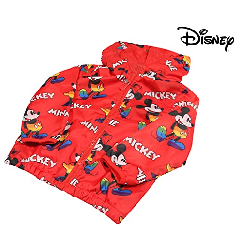 Popgear Disney Mickey & Minnie AOP Baby Girls Rain Mac Red Camiseta, Rosso, 9 Mes Bebé-Niñas