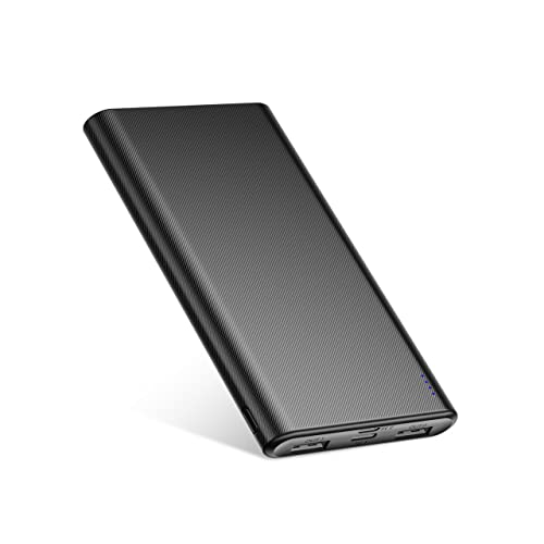 Power Bank 10000mAh, Ultra Compacto Batería Externa Carga Rápida con 2 Entradas (Micro y Tipo C) y 2 USB Salidas Cargador Portatil para Smartphones Tableta y Más