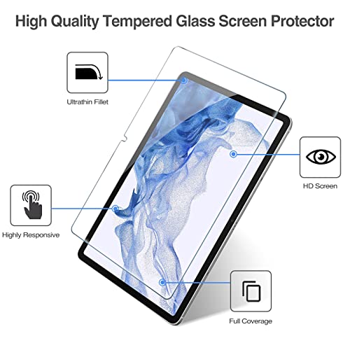 ProCase 2 Protectores de Pantalla para Galaxy Tab S8 Plus 2022/Galaxy Tab S7 FE 2021/Galaxy Tab S7 Plus 12.4" 2020, Screen Protector Vidrio Templado Mica para 12.4 Pulgadas Galaxy Tab S7 Plus S7+ S8+