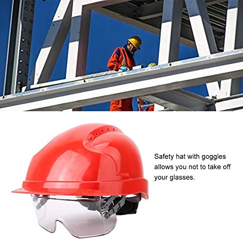 【𝐏𝐫𝐨𝐦𝐨𝐜𝐢ó𝐧 𝐝𝐞 𝐒𝐞𝐦𝐚𝐧𝐚 𝐒𝐚𝐧𝐭𝐚】Casco de Seguridad, Casco Protector Defender Gafas de Seguridad integradas Casco Seguridad Anti-UV para el Trabajo, el hogar y protección General de Som