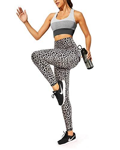 Promover Pantalones de Yoga para Mujeres con Bolsillos Traseros Leggings de Cintura Alta Control de Abdomen Entrenamiento Correr Mallas de Fitness
